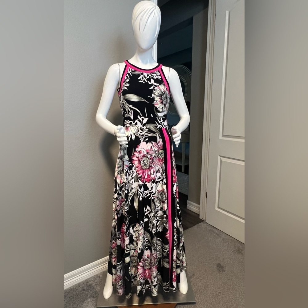 I.N.C. INTERNATIONAL CONCEPTS Floral Print Maxi Dress Sunflower Vase size S